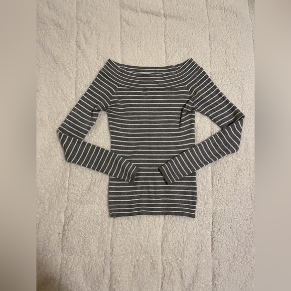 Twik grey striped knit top - Picture 1 of 4